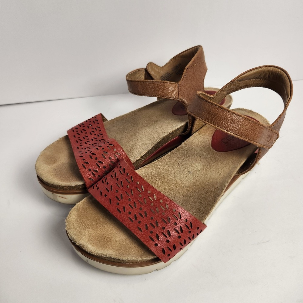Josef Seibel Women's Clea Casual Comfy Ankle Strap Sandals Red‎ Size 37 (6.5-7)